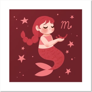 Scorpio Mermaid Posters and Art